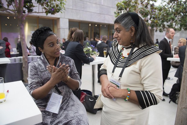 Rehana and Deputy Minister of Transport Chikunga at the International Transport Forum in Leipzig, May 2015.